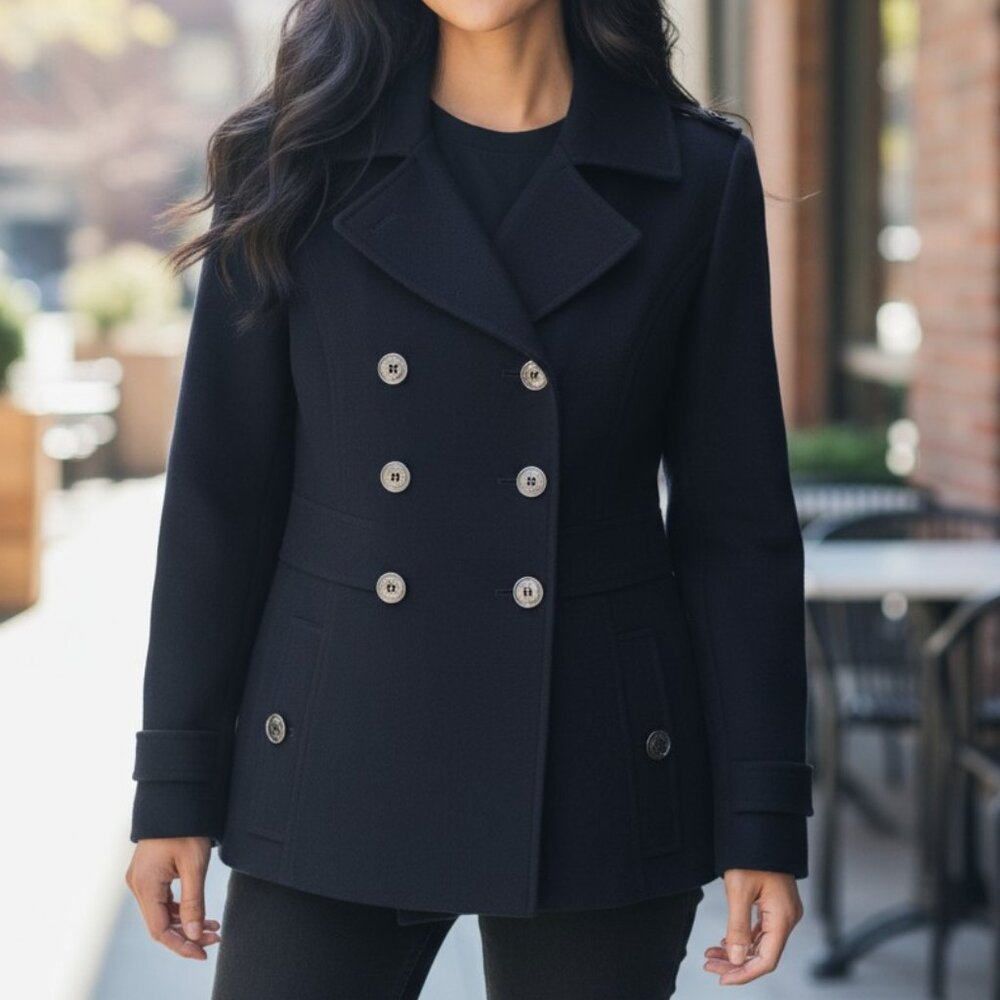 CALVIN KLEIN | Preppy Navy Blue Calvin Klein Buttons 100% Polyester Blazer